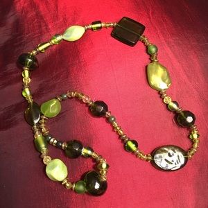 Translucent Green Beaded Necklace